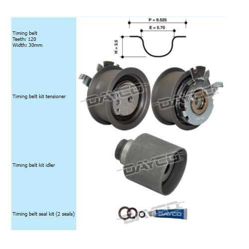 Dayco Timing Belt Kit KTB296E thumbnail