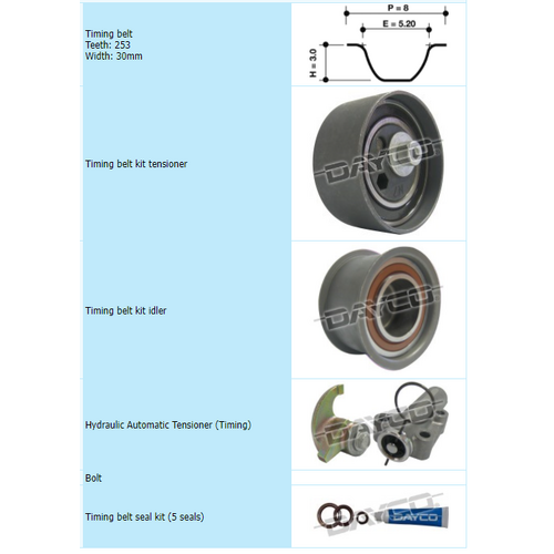 Dayco Timing Belt Kit KTB368E thumbnail