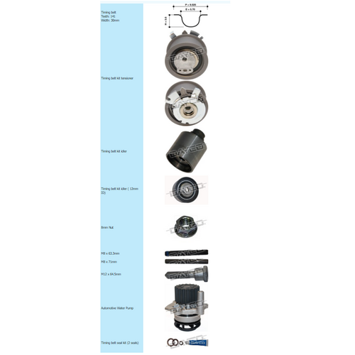 Dayco Timing Belt Kit Including Water Pump KTB486EP thumbnail