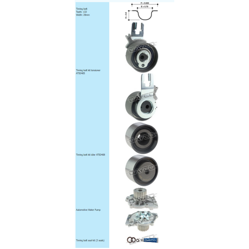 Dayco Timing Belt Kit Including Water Pump KTB592EP thumbnail