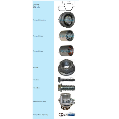 Dayco Timing Belt Kit Including Water Pump KTB614EP thumbnail