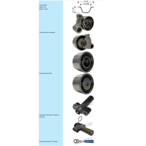 Dayco Timing Belt Kit With Hydraulic Tensioner KTBA011H thumbnail
