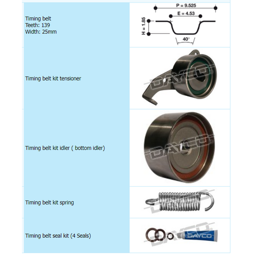 Dayco Timing Belt Kit KTBA018 thumbnail