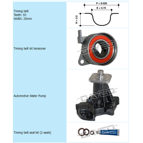 Dayco Timing Belt Kit Including Water Pump KTBA073P thumbnail