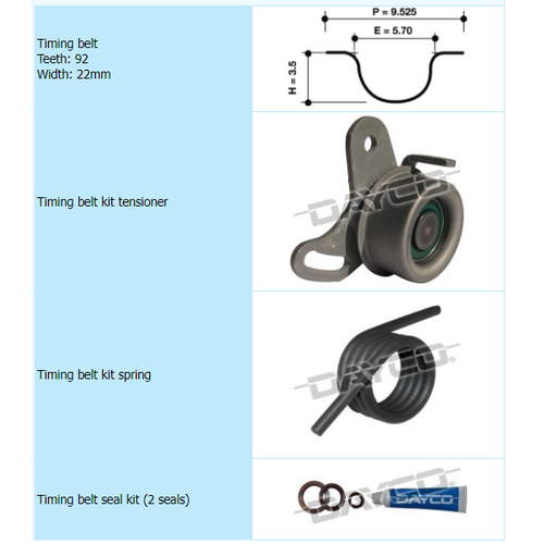 Dayco Timing Belt Kit KTBA082 thumbnail