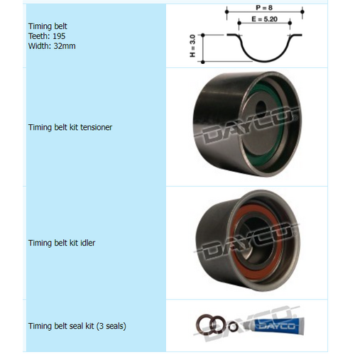 Dayco Timing Belt Kit KTBA099 thumbnail