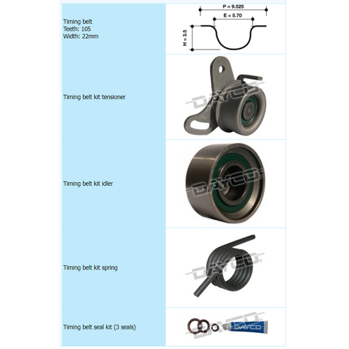 Dayco Timing Belt Kit KTBA124 thumbnail