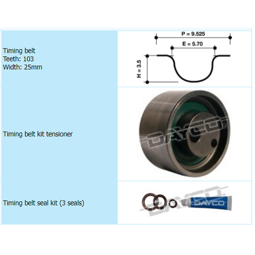 Dayco Timing Belt Kit KTBA125 thumbnail