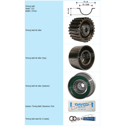 Dayco Timing Belt Kit KTBA160 thumbnail