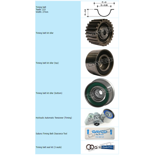 Dayco Timing Belt Kit With Hydraulic Tensioner KTBA160H KTBA160 thumbnail