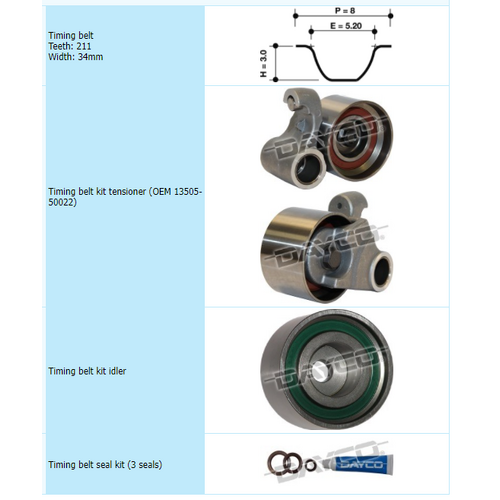 Dayco Timing Belt Kit KTBA188 thumbnail