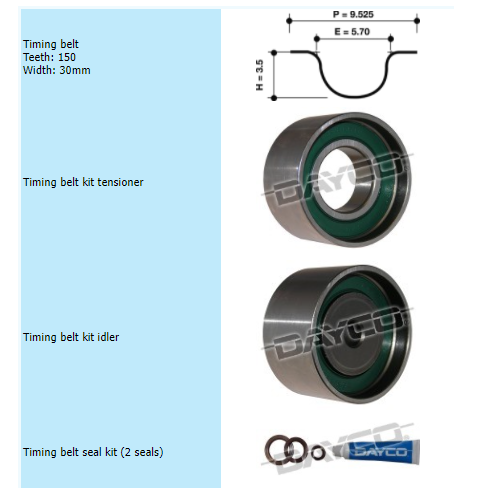 Dayco Timing Belt Kit With Hydraulic Tensioner KTBA270H thumbnail