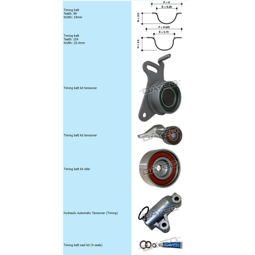 Dayco Timing Belt Kit With Hydraulic Tensioner KTBA281H KTBA281 thumbnail