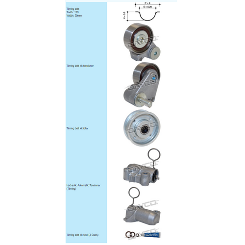 Dayco Timing Belt Kit With Hydraulic Tensioner KTBA284H thumbnail