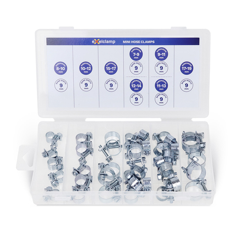 Exelclamp Mini Hose Clamps Assortment MERCH40-MC 40 Piece thumbnail