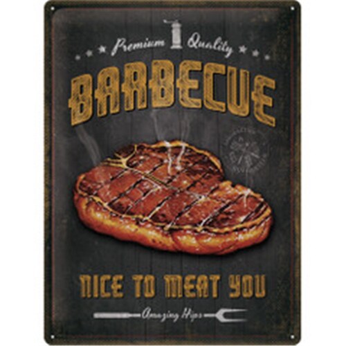 Nostalgic Art 30 X 40Cm Metal Sign Barbecue Nice To Meat You NA23292 thumbnail