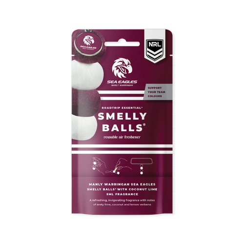 Smelly Balls Manly Sea Eagles Inspired Reusable Air Freshener Starter Set NRL445AE thumbnail