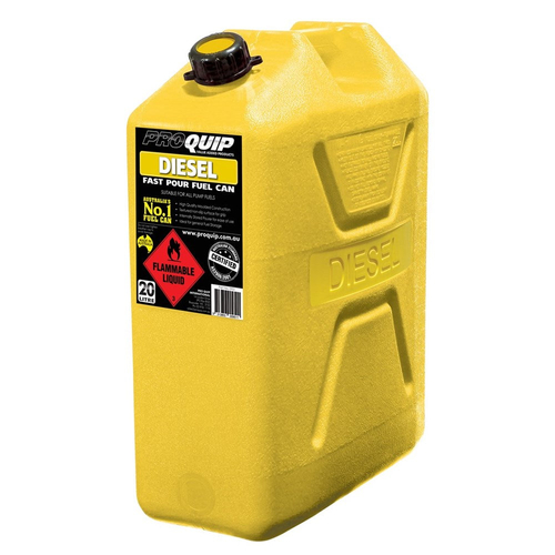 Proquip 20 Litre Fast Flow Plastic Fuel Can Yellow Diesel 951 PQ-0951 thumbnail