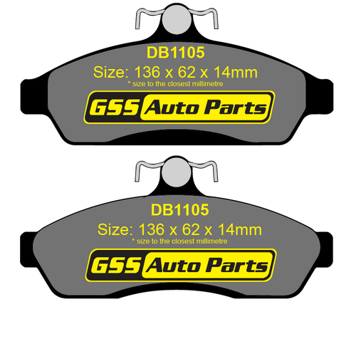 Premier Front Semi-Metallic Brake Pads PR1105 DB1105 thumbnail