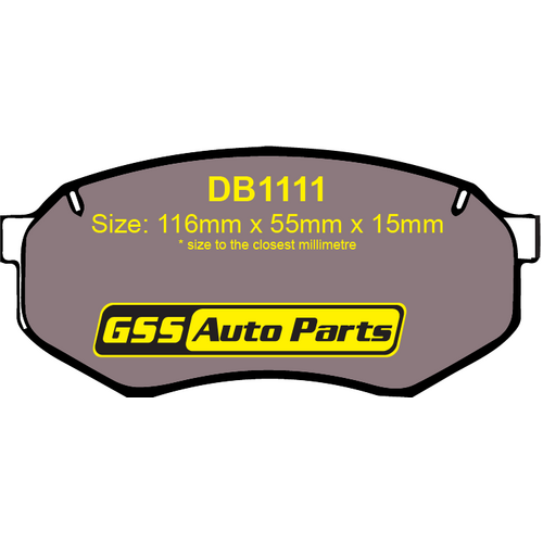 Premier Front Semi-Metallic Brake Pads PR1111 DB1111 thumbnail