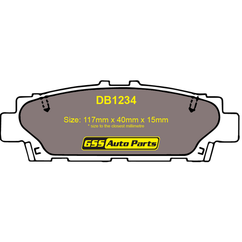 Premier Rear Semi-Metallic Brake Pads PR1234 DB1234 thumbnail