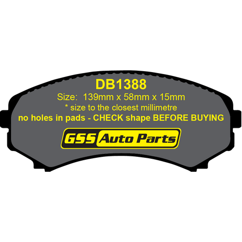 Premier Front Semi-Metallic Brake Pads PR1388 DB1388 thumbnail