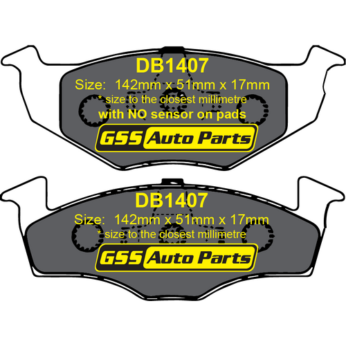Premier Front Semi-Metallic Brake Pads PR1407 DB thumbnail