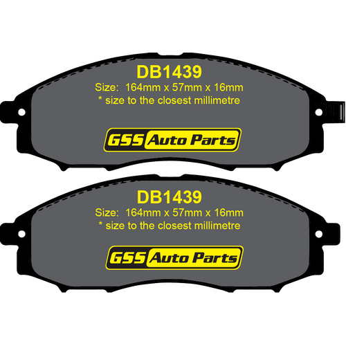 Premier Front Semi-Metallic Brake Pads PR1439 DB1439 thumbnail