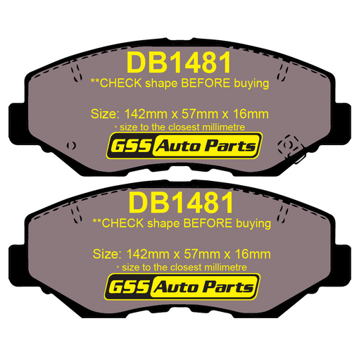 Premier Front Semi-Metallic Brake Pads PR1481 DB1481 thumbnail