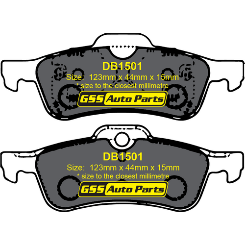 Premier Rear Semi-Metallic Brake Pads PR1501 DB1501 thumbnail
