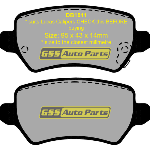 Premier Rear Semi-Metallic Brake Pads PR1511 DB1511 thumbnail