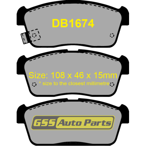 Premier Front Semi-Metallic Brake Pads PR1674 DB1674 thumbnail