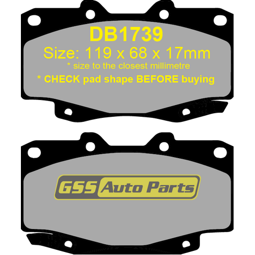Premier Front Semi-Metallic Brake Pads PR1739 DB1739 thumbnail