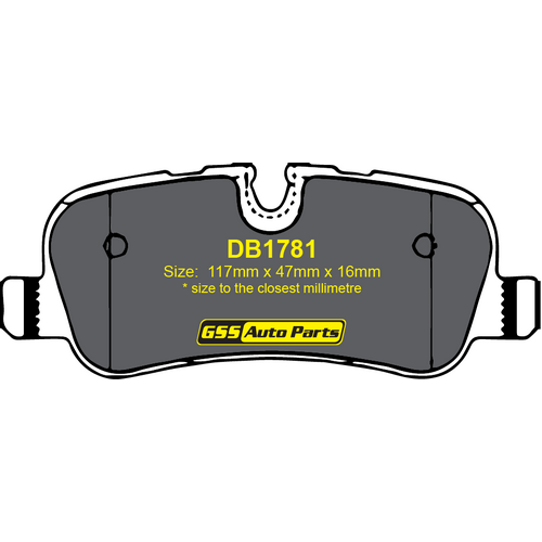 Premier Rear Semi-Metallic Brake Pads PR1781 DB1781 thumbnail