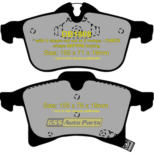 Premier Front Semi-Metallic Brake Pads PR1808 DB1808 thumbnail