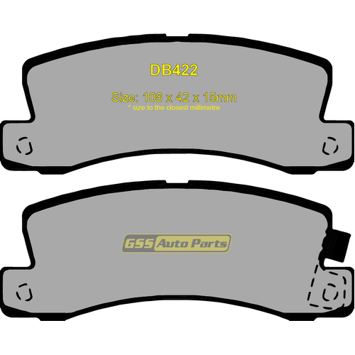 Premier Rear Semi-Metallic Brake Pads PR422 DB422 thumbnail