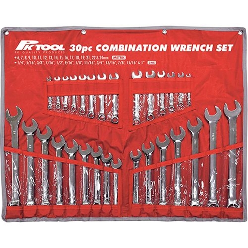 PKTool 30 Piece Combination Metric And SAE Spanner Set PT10184 thumbnail