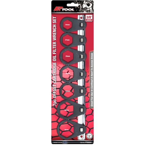 PK Tool Oil Filter Housing Sockets Offset Design 7pc 3/8” DR Cartridge Wrench Set PT50304 thumbnail