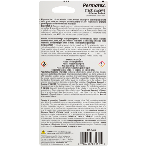 Permatex Black Silicone Adhesive Sealant 85G PX81158 thumbnail