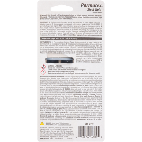 Permatex Steel Weld Epoxy 25mL PX84109 thumbnail
