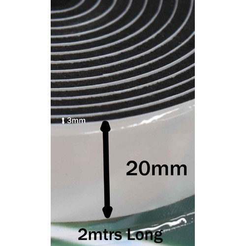 PK Tool Weatherstrip Foam Tape Black 20mm x 3mm x 2m RG2914 thumbnail