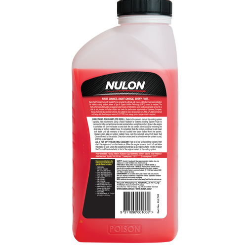 Nulon Red Premium Long Life Coolant Premix 1L RLLTU1 thumbnail