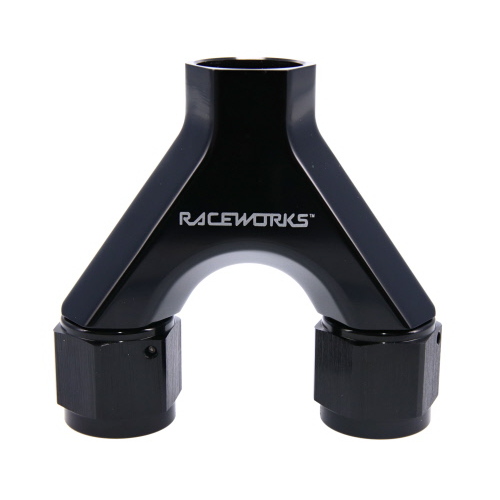 Raceworks Y Block 2x Female An-8 Swivels 1x An-8 Orb RWF-939-08-08BK thumbnail