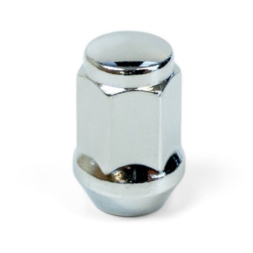 SAAS Single Wheel Nut 35mm Length Chrome Flat Head Bulge Type 1/2" SKU: 43591B thumbnail