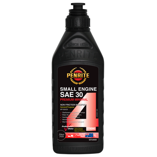 Penrite Small Engine 4 Stroke Engine Oil SAE30 1L SEFS30001 thumbnail