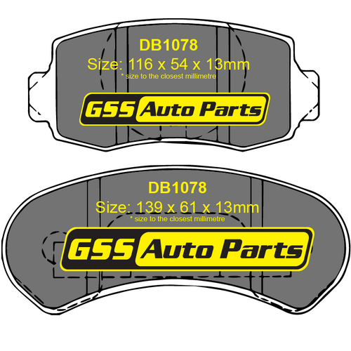 Rear Brake Disc Pads TG1078N DB1078 thumbnail
