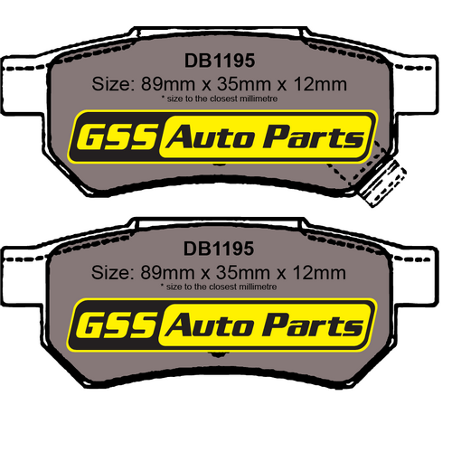 Rear Brake Disc Pads TG1195N DB1195 thumbnail