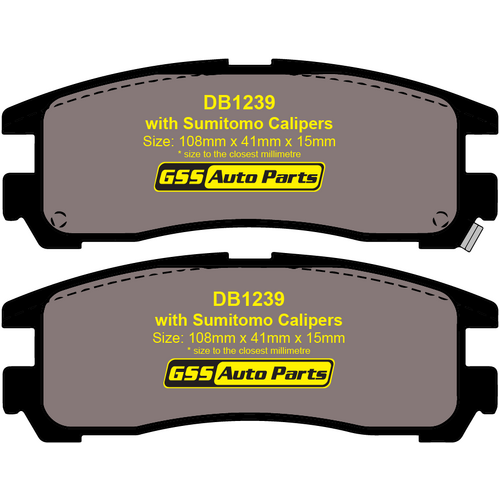 Rear Brake Disc Pads TG1239N DB1239 thumbnail