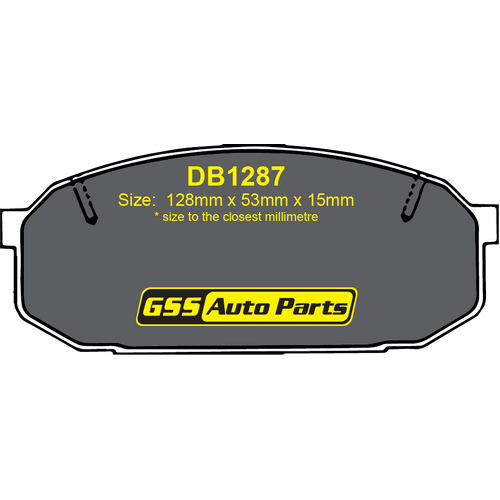 Front Brake Disc Pads TG1287N DB1287 thumbnail