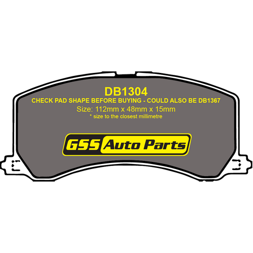 Front Brake Disc Pads TG1304N DB1304 thumbnail